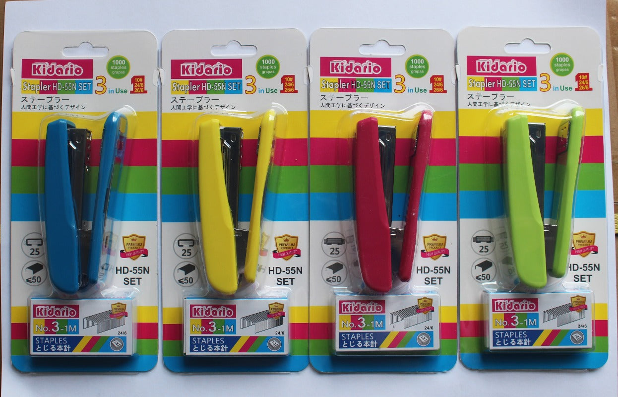 Kidario HD-55N SET 多功能 3 用訂書機套裝（兼容 10#/24/6/26/6 釘 附 1000 枚釘）
