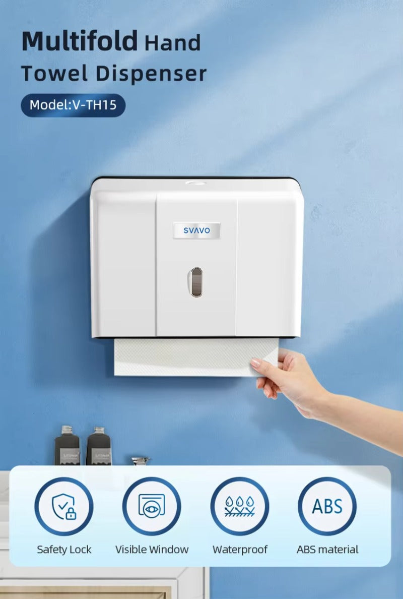 SVAVO V-TH15 壁掛式紙巾架 - 塑料材質 現代風格（16 個 / 箱）