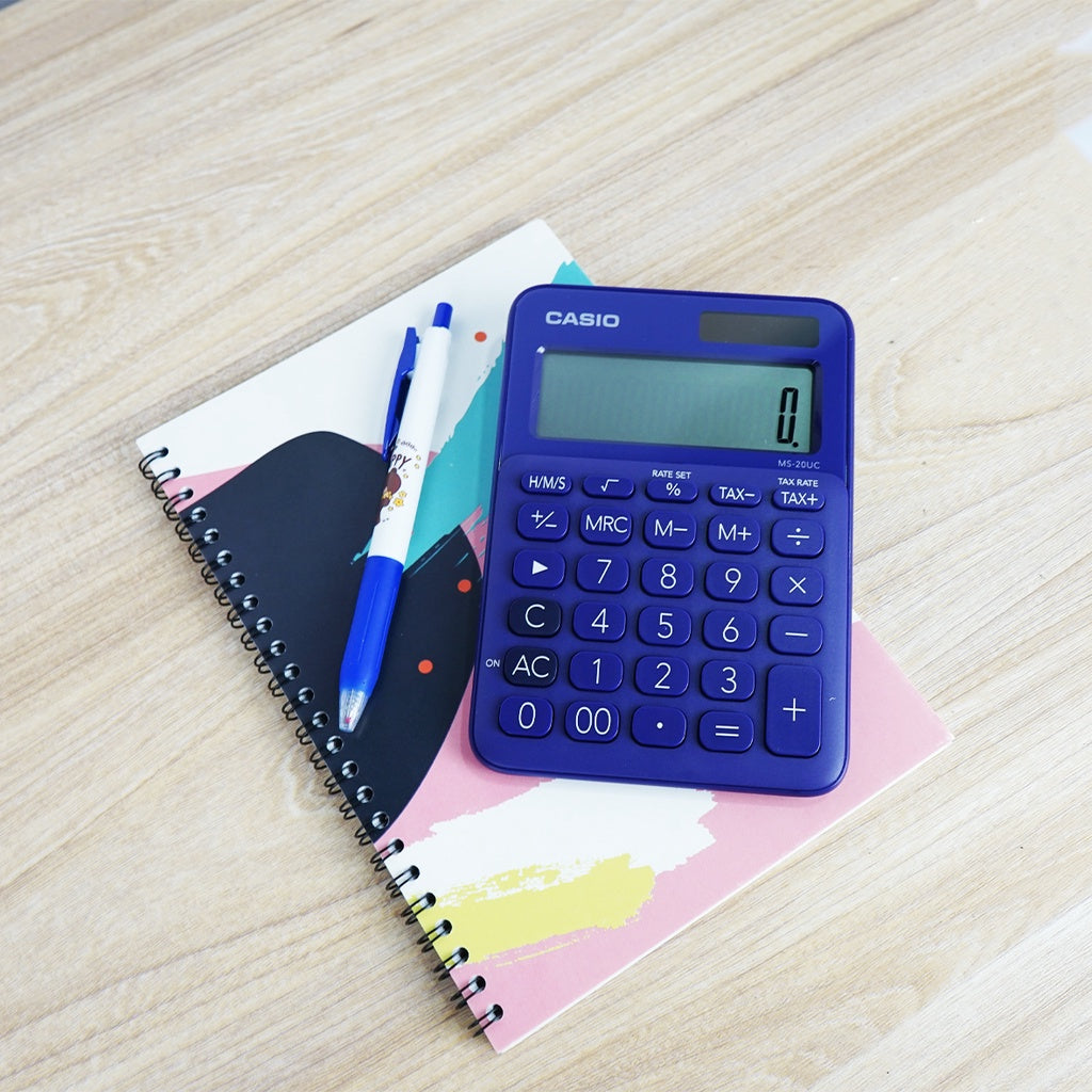 Casio MS-20UC 紫色 12 位彩色系列辦公計算器