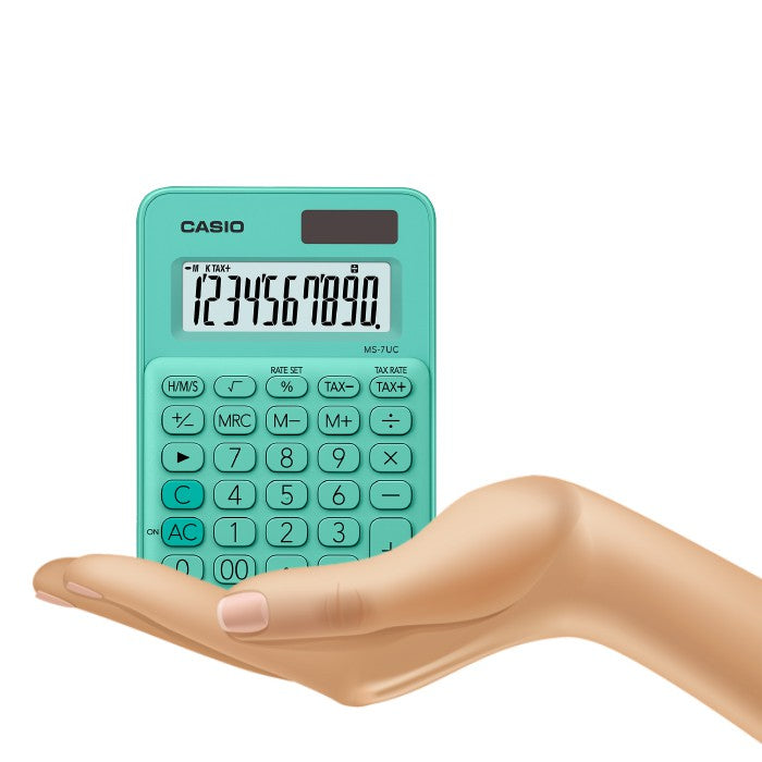 Casio MS-7UC 綠色 10 位辦公室系列計算器