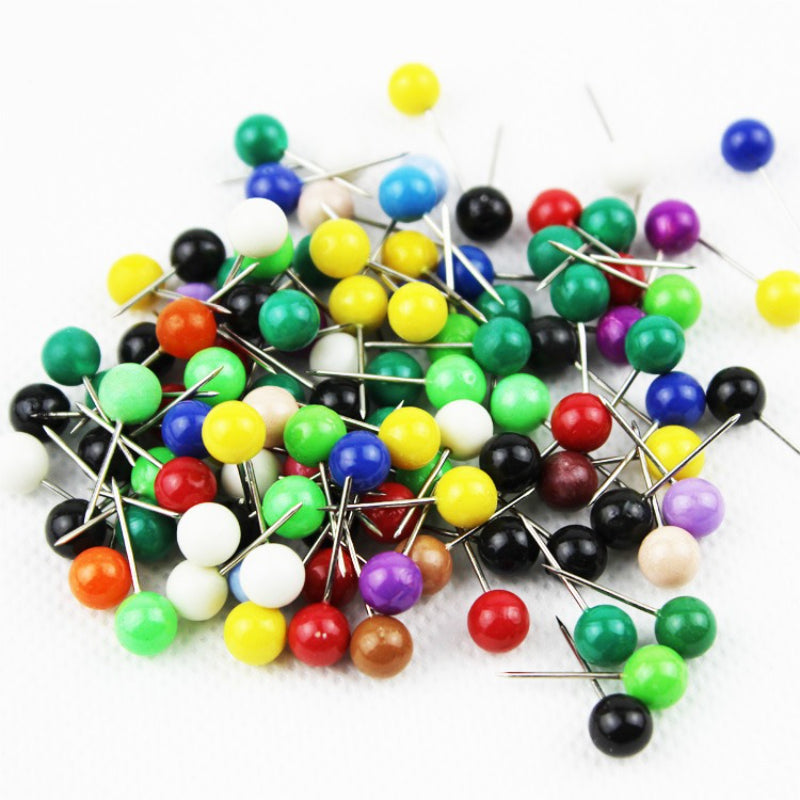 Kidario 多色珠頭針 | 6mm 珠子 12mm 針長 100 個 / 筒 混色 / 單色可選