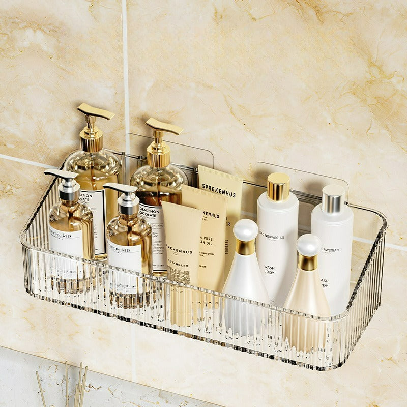 輕奢風浴室壁掛置物架｜免打孔不傷牆 瀝水防潮防鏽 洗漱用品收納架 廁所慳位神器