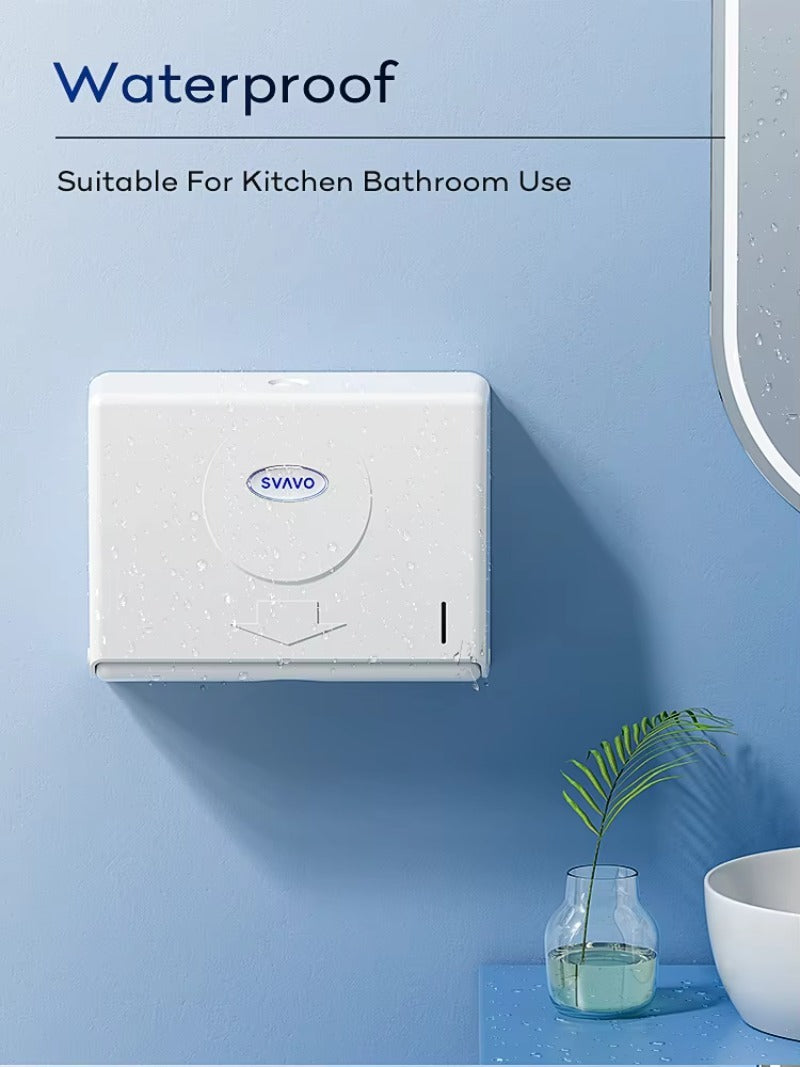 SVAVO V-620 商用浴室多摺紙巾架 - 壁掛式 白 / 透明棕兩色可選