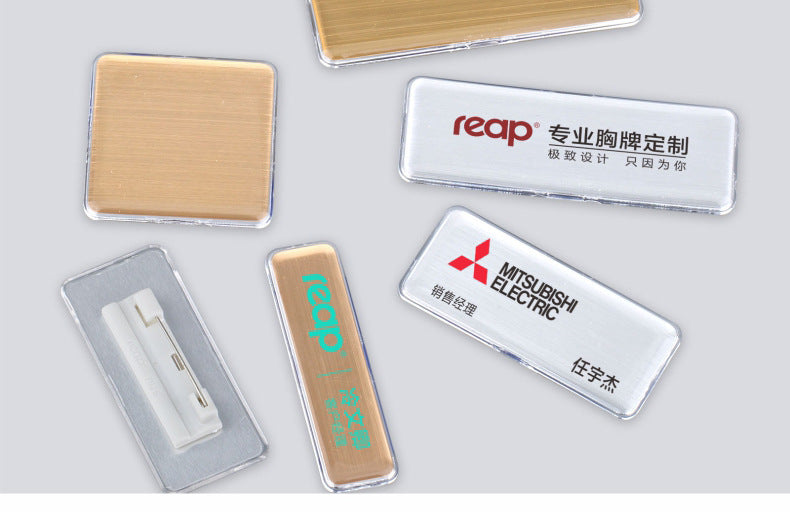 reap 7018 金屬磁石胸牌 高質感員工工號牌 酒店商鋪專用身份證名牌 54*19mm