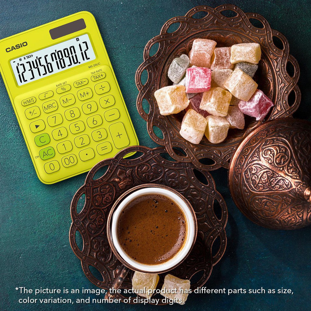 Casio MS-7UC 綠色黃色 10 位彩色系列辦公計算器