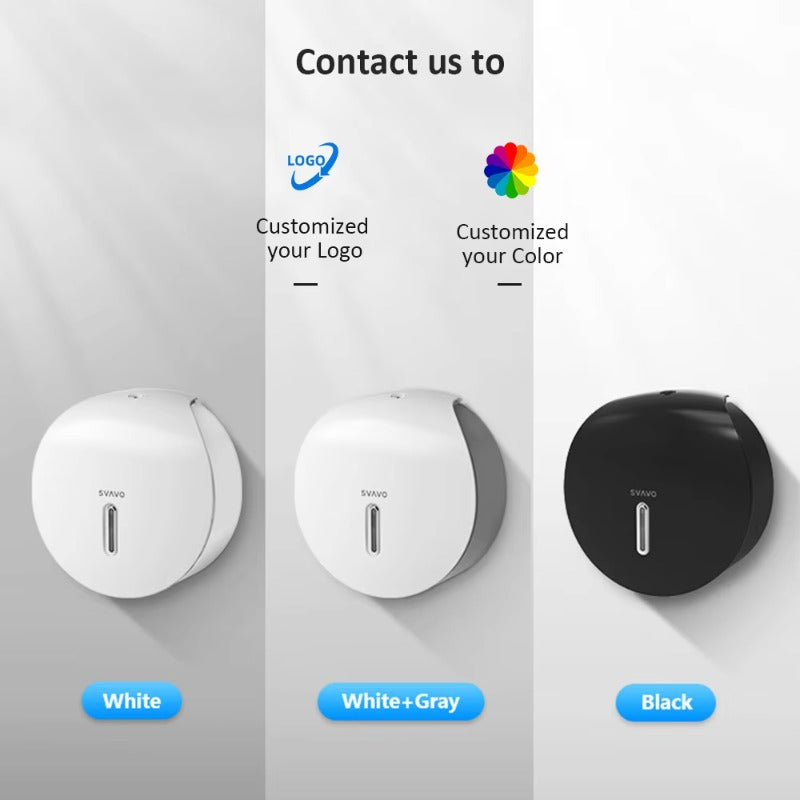 SVAVO PL-151065 壁掛式大卷衛生紙分配器 - ABS 材質 現代簡約款 白 / 黑 / 白灰可選