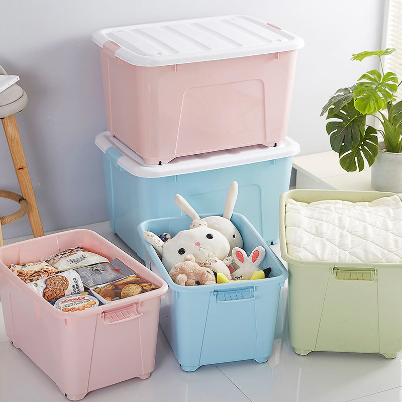 超大號加厚塑料收納箱｜有蓋衣物被子整理箱 玩具雜物儲物箱 大容量耐摔家用收納盒