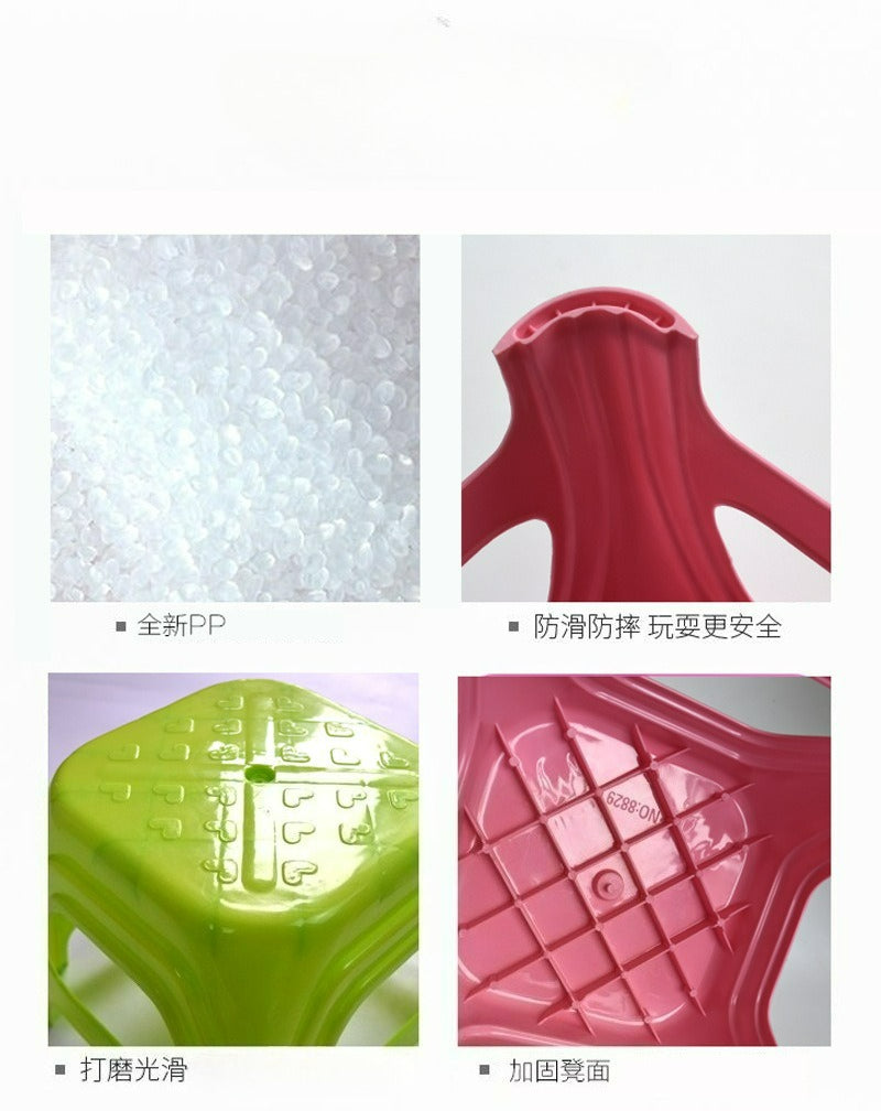 加厚加高塑料兒童凳子｜方形浴室防滑小板椅 沙發旁邊椅 家用換鞋椅 堅固耐用