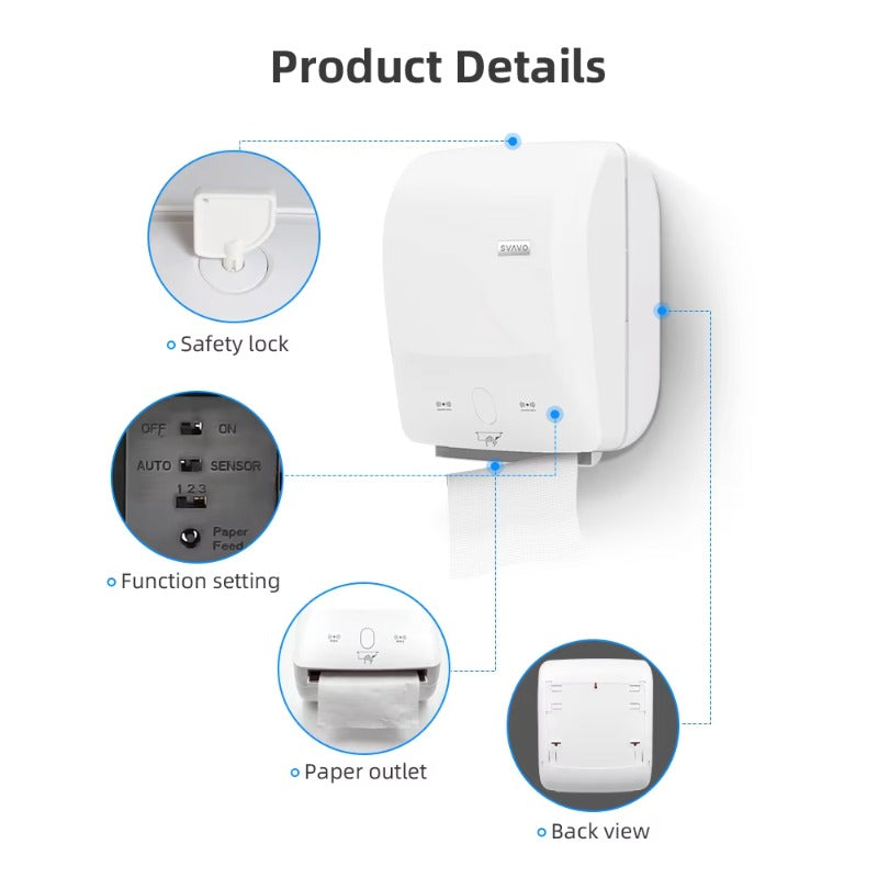 SVAVO PL-151064 壁掛式免接觸衛生紙分配器 - ABS 材質 現代風格