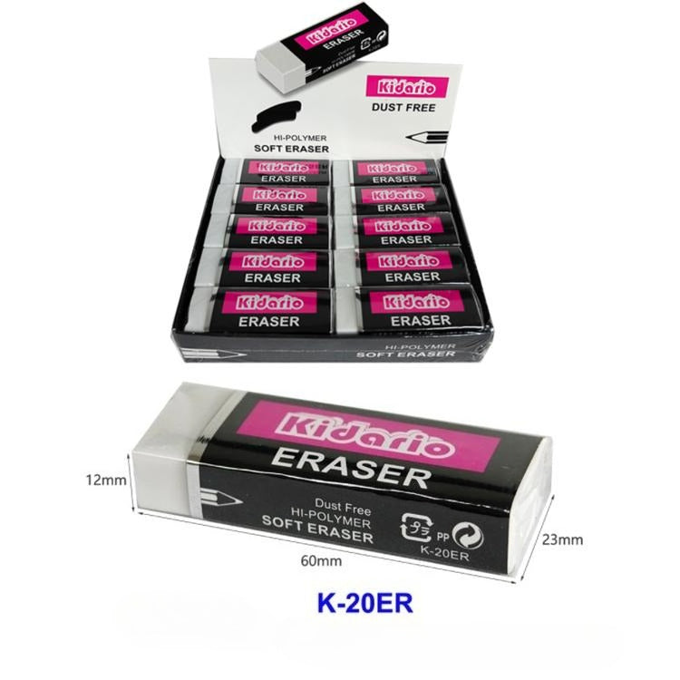 Kidario 多型号 PVC 橡皮擦 K - 40ER/K - 30ER/K - 20ER 學生辦公專用 適用 HB/2B/4B 鉛筆