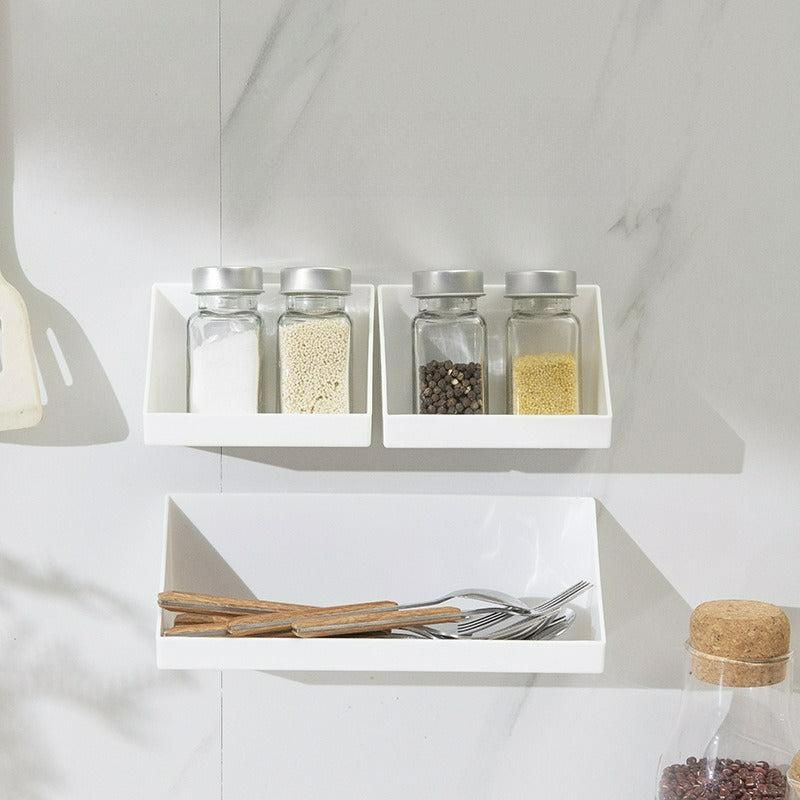 化妝品斜口收納盒｜衛生間壁掛置物架 護膚品口紅化妝棉收納 梳妝檯鏡櫃慳位神器