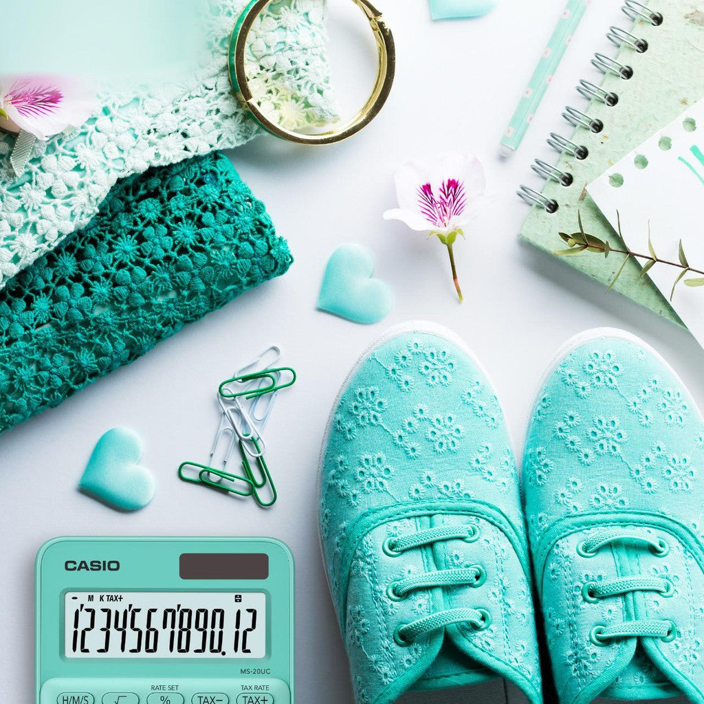 Casio MS-7UC 綠色 10 位辦公室系列計算器