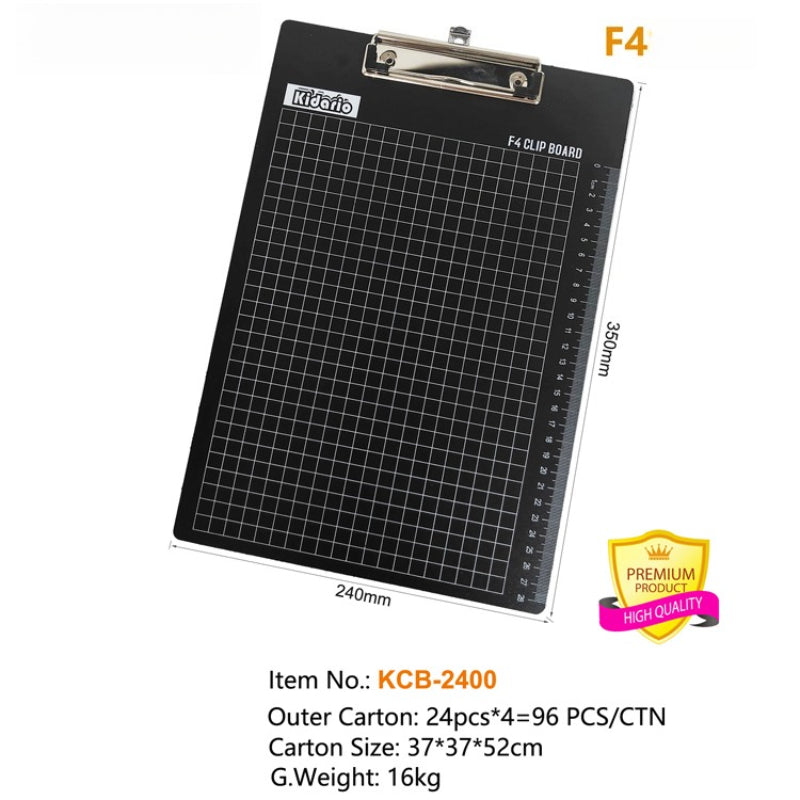 Kidario A4/F4 文件板夾 | 加厚 PP 板體 帶刻尺 辦公學習必備