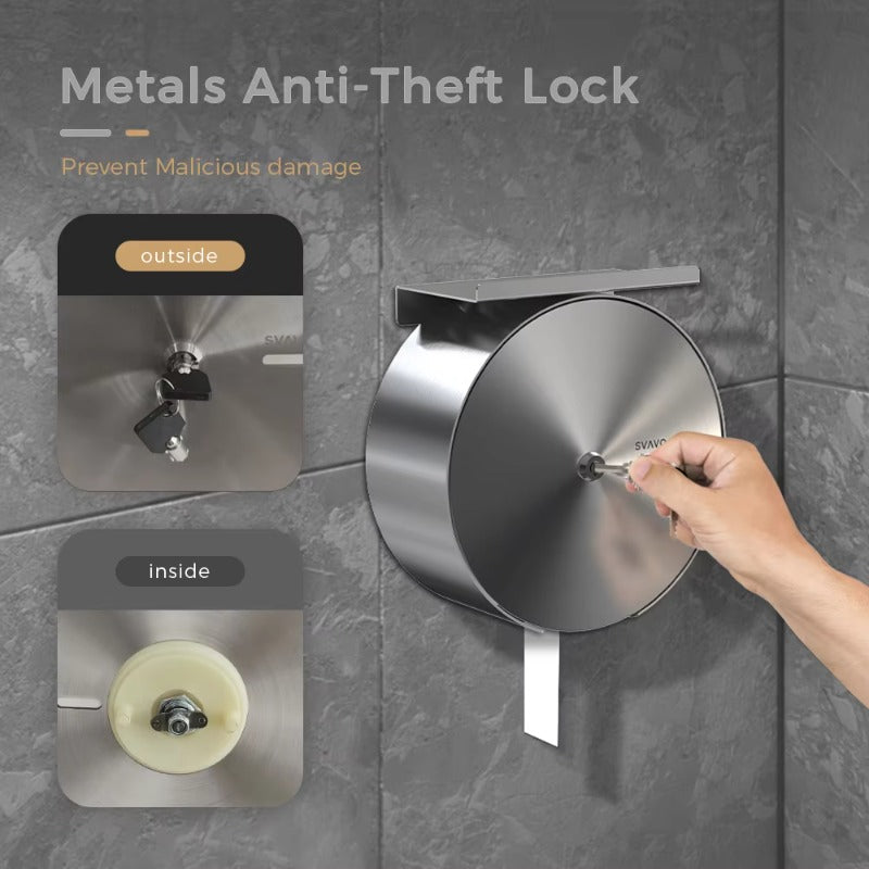 SVAVO SSS-TPD065-S 壁掛式商用不鏽鋼衛生紙分配器 - 現代奢華款