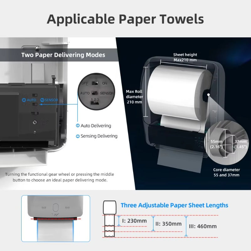SVAVO PL-151064 壁掛式免接觸衛生紙分配器 - ABS 材質 現代風格