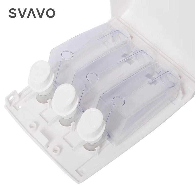 SVAVO V-103 三格觸控式液體皂液器 - 3×400ml 壁掛式 白色 ABS 材質
