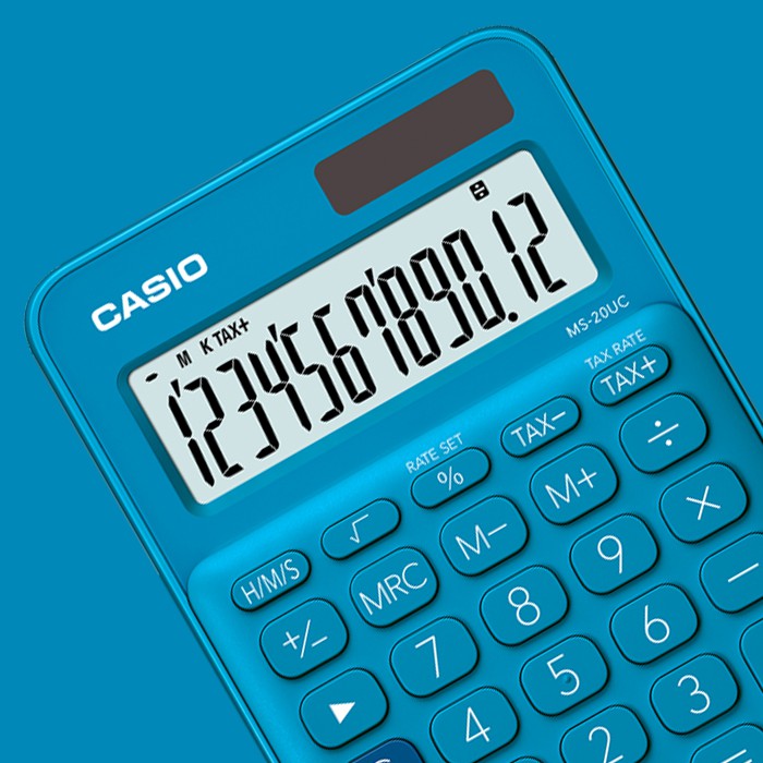 Casio MS-20UC 藍色 12 位彩色系列辦公計算器