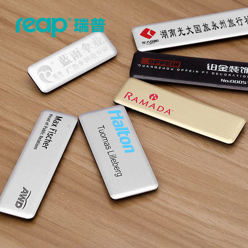 reap 7018 金屬磁石胸牌 高質感員工工號牌 酒店商鋪專用身份證名牌 54*19mm