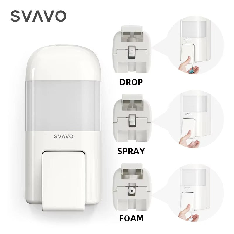 SVAVO ZM-053S 手動液體皂液器 - 700ml 壁掛式 商用現代款 白 / 透明棕兩色可選
