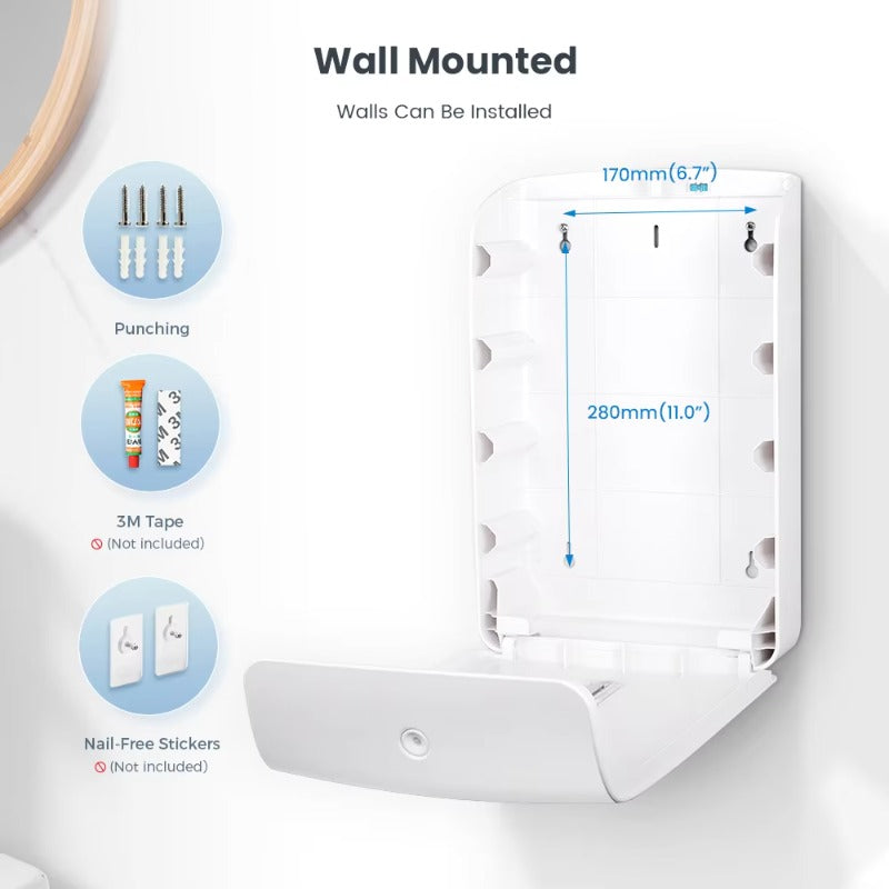 SVAVO PL-151061 壁掛式纸巾盒 - ABS 塑料材質 現代簡約風 白 / 黑 / 白灰色可選