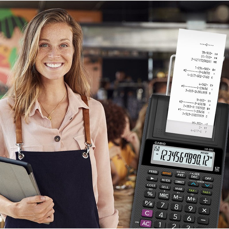 Casio HR-100RC 黑色打印計算器 / 12 位收銀機