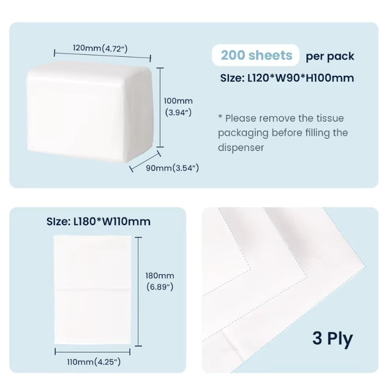 SVAVO AR200C 三層 200 張一次性柔軟面巾紙 - 適用多種場合