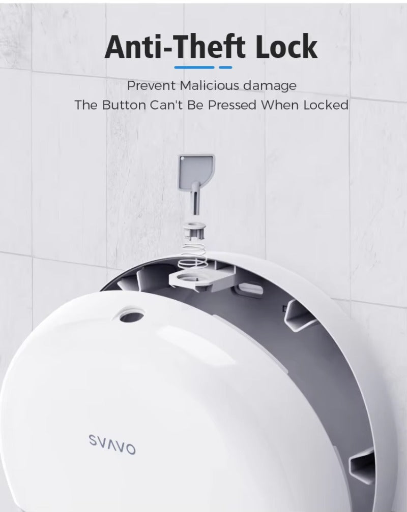 SVAVO ZM-065 壁掛式商用浴室大卷衛生紙架 - ABS 材質 現代簡約款 白 + 透明 / 透明棕可選