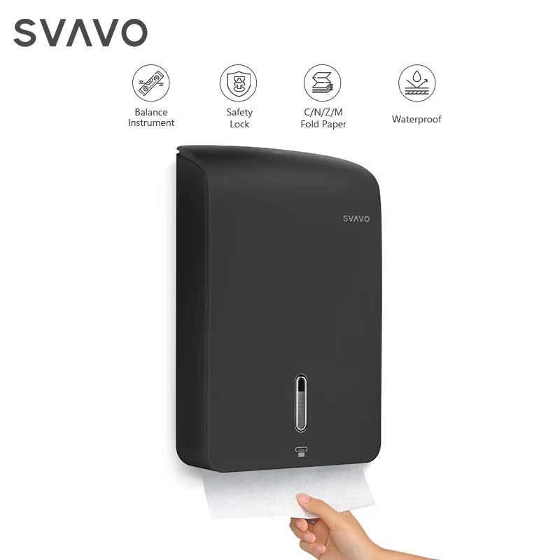 SVAVO PL-151061 壁掛式纸巾盒 - ABS 塑料材質 現代簡約風 白 / 黑 / 白灰色可選