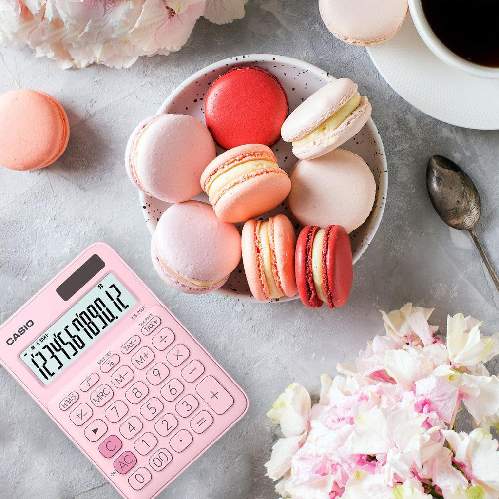 Casio MS-20UC 粉色 12 位彩色系列辦公計算器