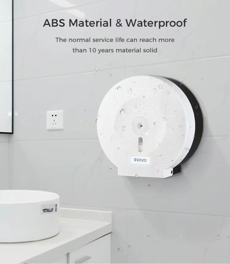 SVAVO V-TH10 壁掛式商用浴室超大卷衛生紙分配器 - ABS 塑料材質