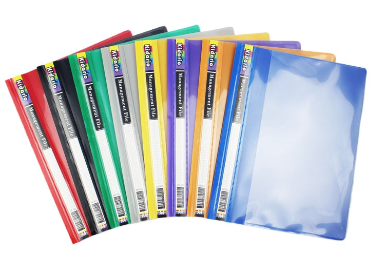 Kidario KMF-807A A4 磨砂實色報告夾 2 孔裝訂 附標籤