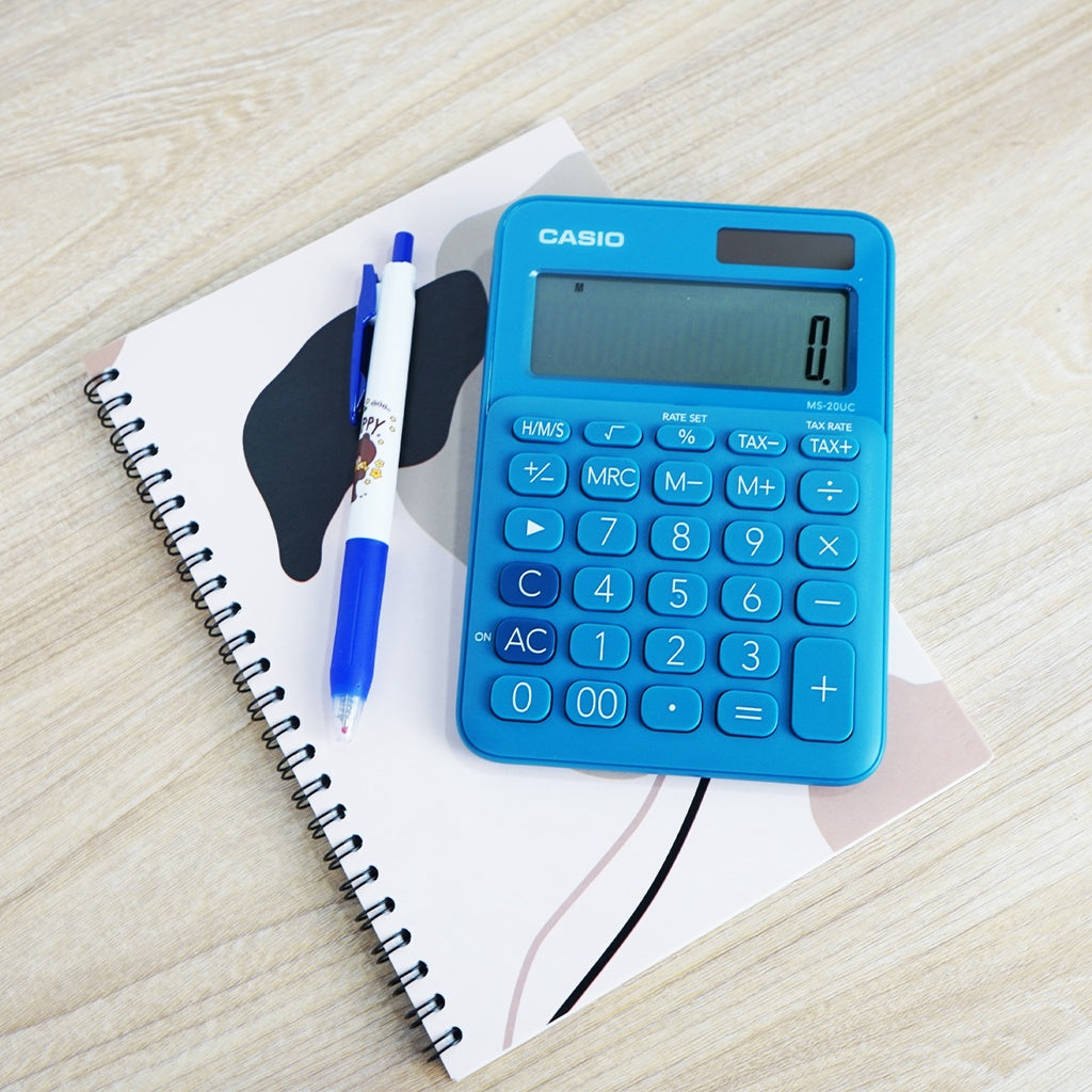 Casio MS-20UC 藍色 12 位彩色系列辦公計算器