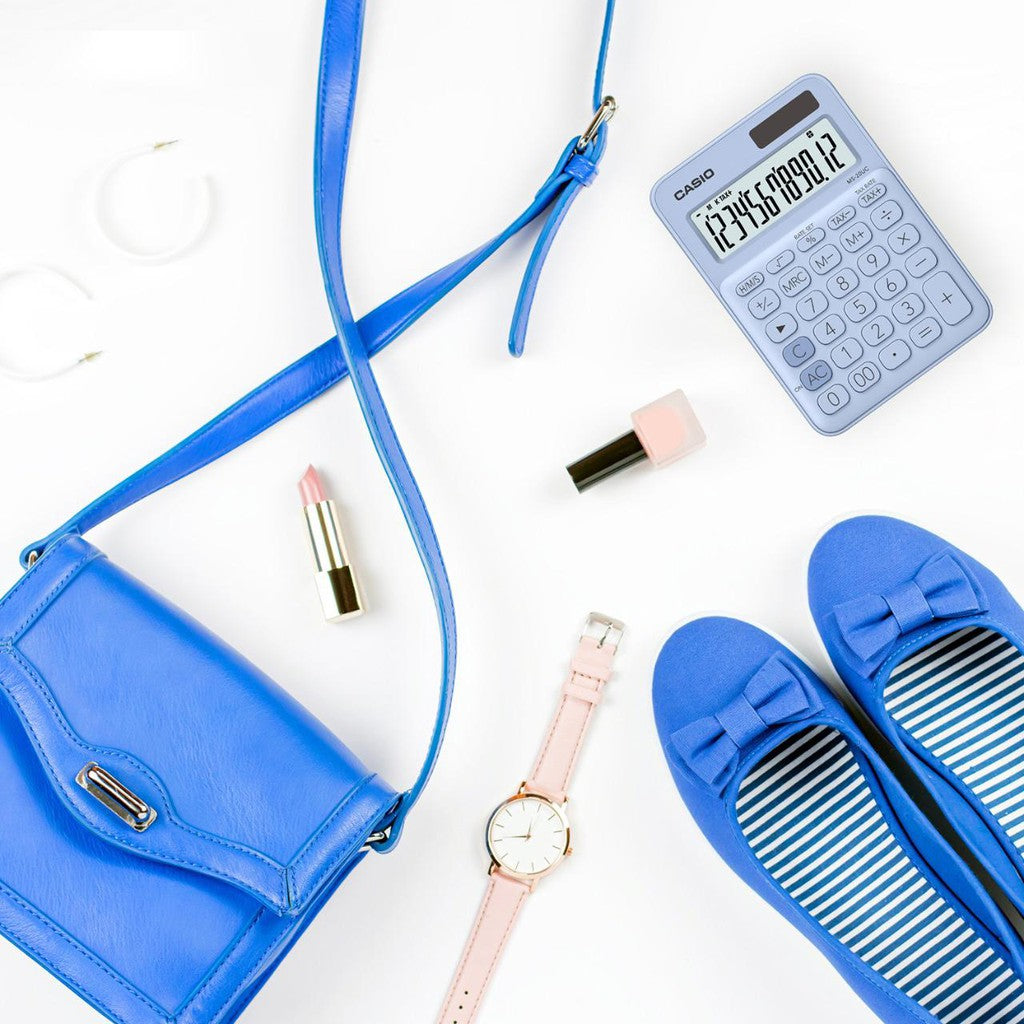 Casio MS-20UC計算器  淺藍色 12 位辦公室系列計算器