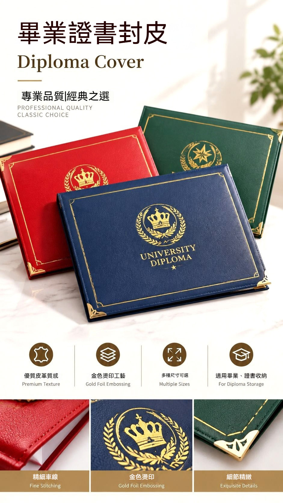 證書皮套定製 加厚 PU 畢業結業證書殼 院校證書保護套
