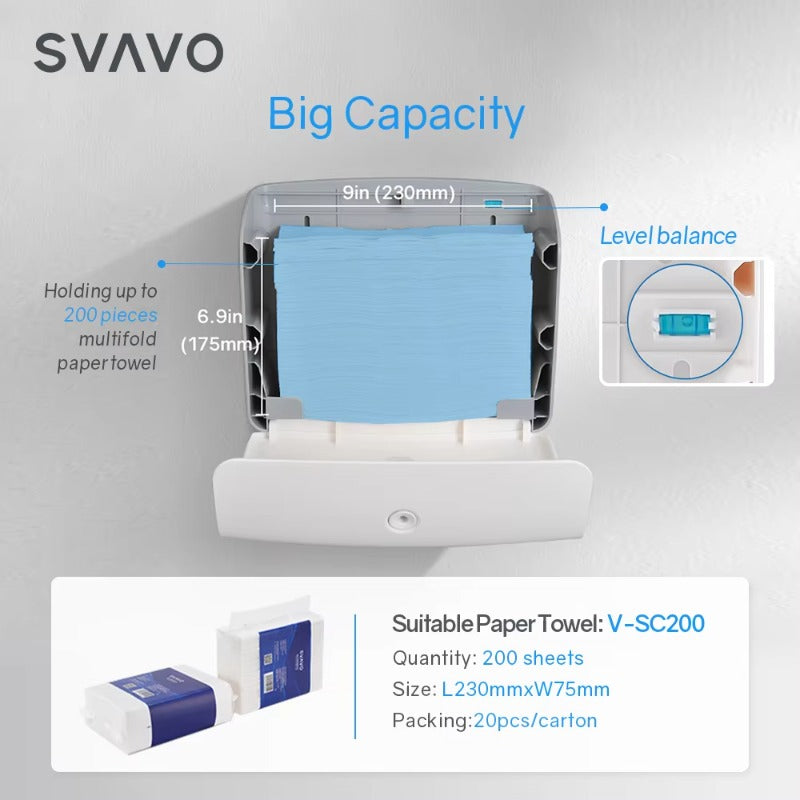 SVAVO PL-151060 壁掛式商用紙巾架 - Z 型摺紙專用 ABS 材質 白 / 白灰 / 黑色可選