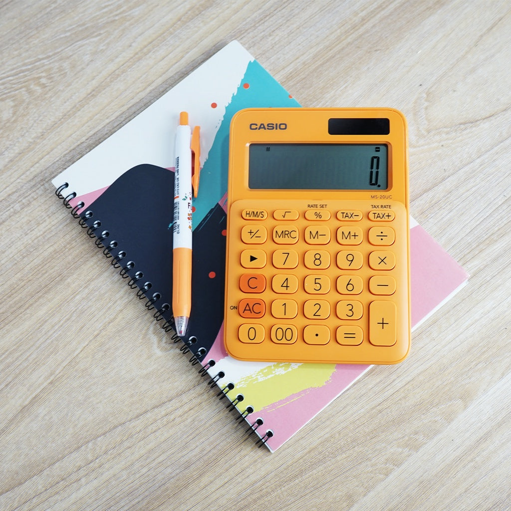 Casio MS-20UC 橙色 12 位彩色系列辦公計算器