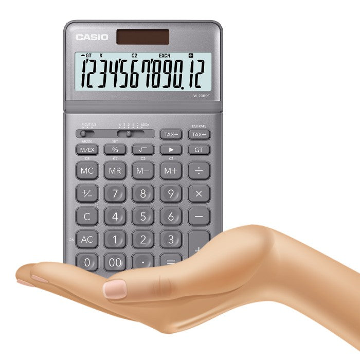 Casio JW-200SC Ash 時尚系列 12 位金屬辦公計算器