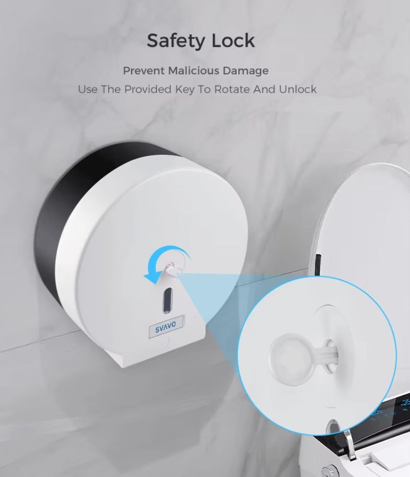 SVAVO V-TH10 壁掛式商用浴室超大卷衛生紙分配器 - ABS 塑料材質