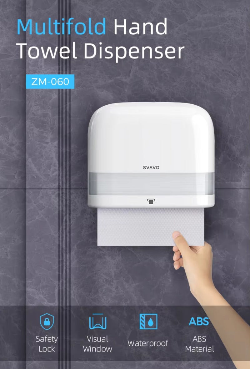 SVAVO ZM-060 壁掛式商用浴室多摺紙巾架 - ABS 材質 現代奢華款 多色可選