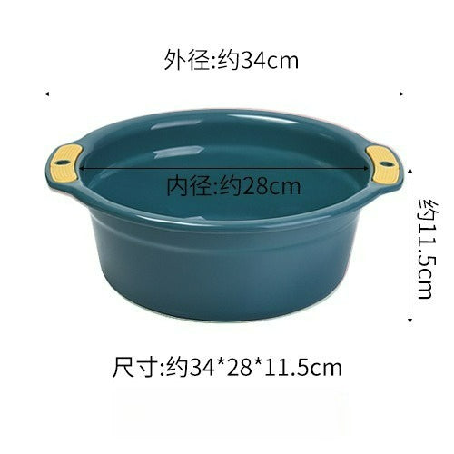 加厚雙耳塑料臉盆｜成人洗衣盆 寶寶洗腳盆 廚房洗菜盆 家用多用途耐摔洗臉盆