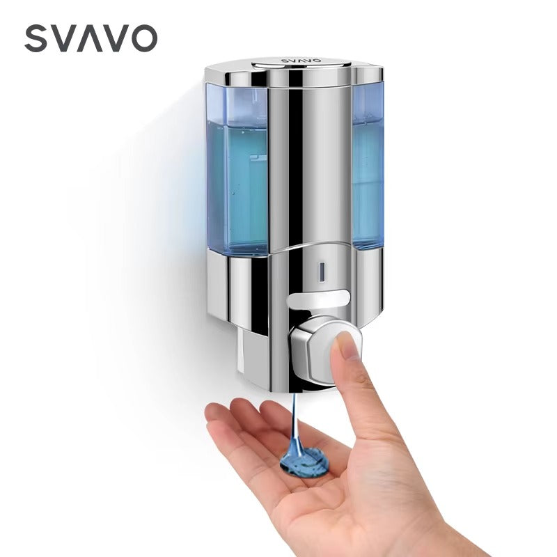 SVAVO V-6101 手動皂液器 - 350ml 壁掛式 洗髮露 / 沐浴露通用 白 / 鉻色可選