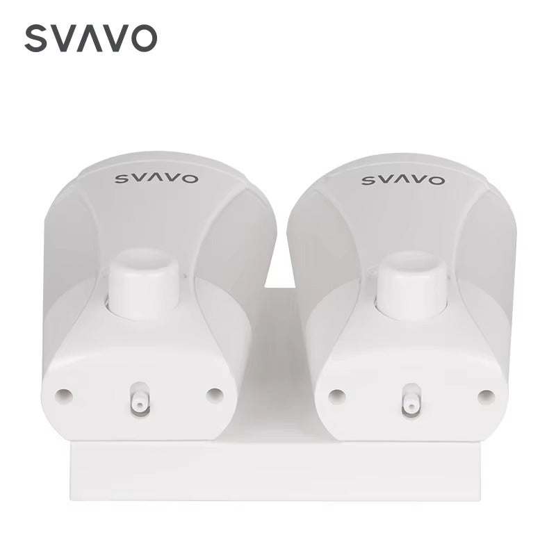 SVAVO V-4701-2 雙格手動皂液器 - 2×200ml 壁掛式 洗髮露 / 皂液通用 白 / 鉻色可選