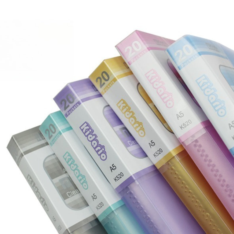 Kidario A5-K520 A5 冰彩透明資料冊（20 頁 / 30 頁可選）PP 磨砂材質