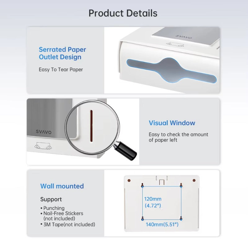 SVAVO VX786 壁掛式紙巾架 - 現代風格 ABS 材質