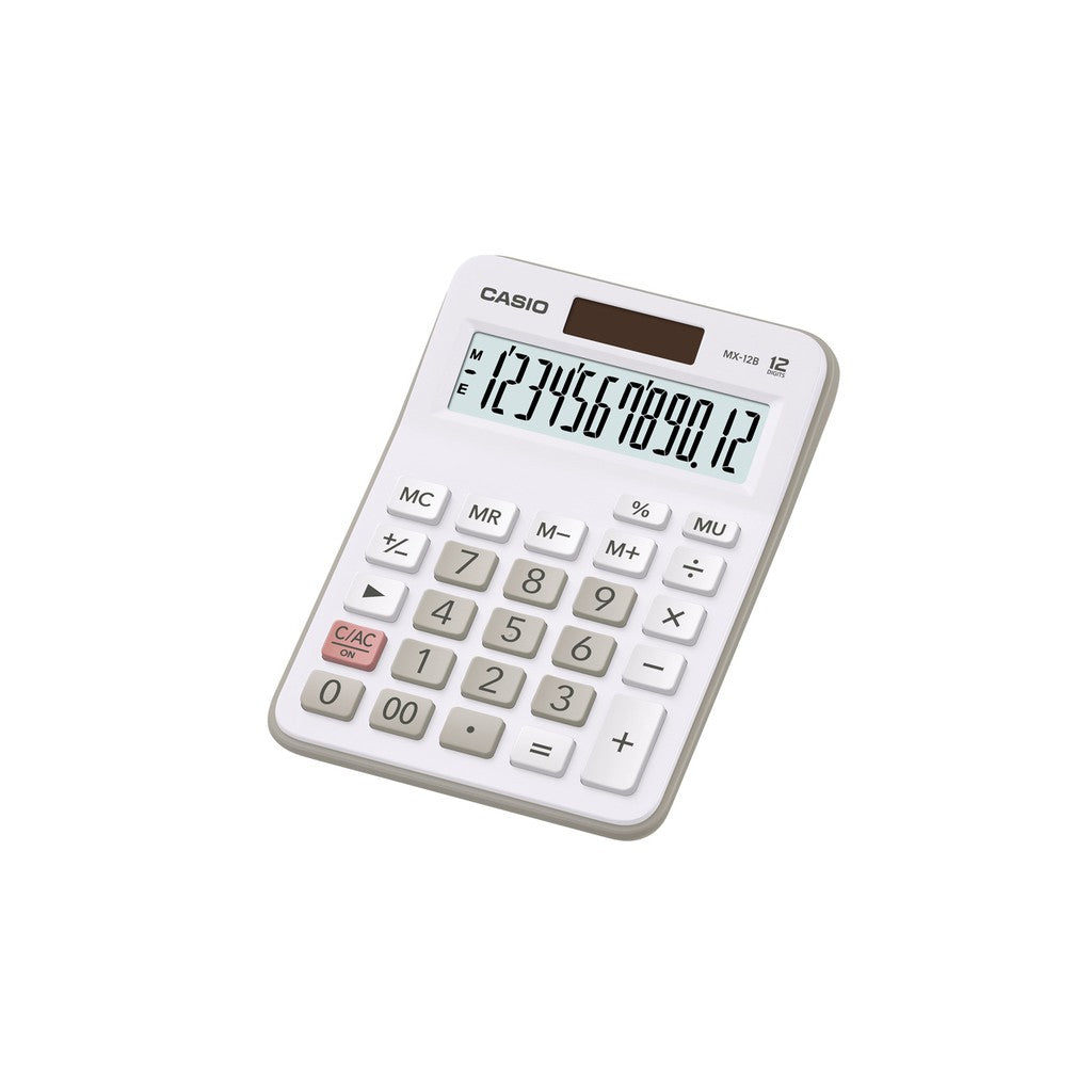 Casio MX-12B 白色 12 位商店計算器