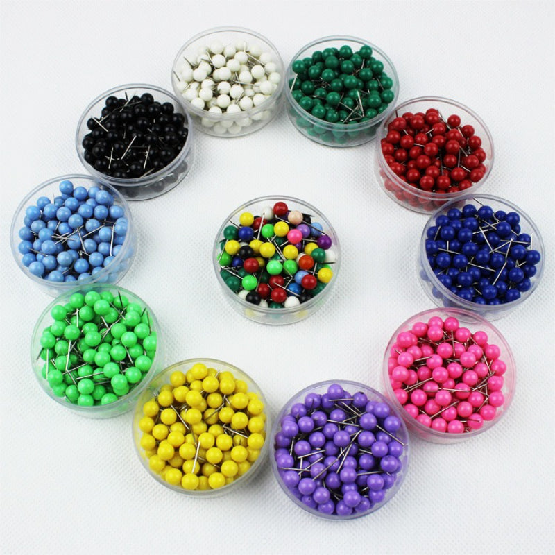 Kidario 多色珠頭針 | 6mm 珠子 12mm 針長 100 個 / 筒 混色 / 單色可選