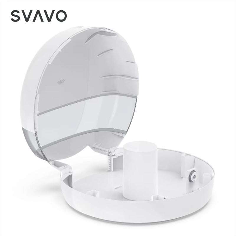 SVAVO ZM-065 壁掛式商用浴室大卷衛生紙架 - ABS 材質 現代簡約款 白 + 透明 / 透明棕可選