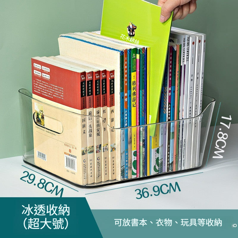 透明塑料桌面收納筐｜多用途整理箱 文具化妝品雜物收納盒 居家辦公桌面整理神器