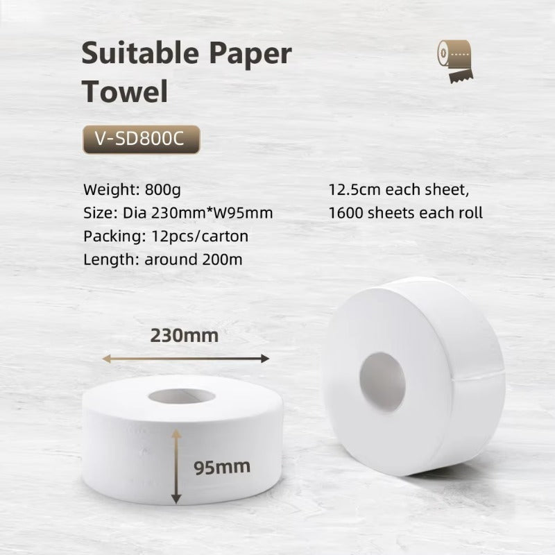 SVAVO V-610-1 商用浴室大卷紙架 - 壁掛式 現代款 白 / 白 + 藍兩色可選