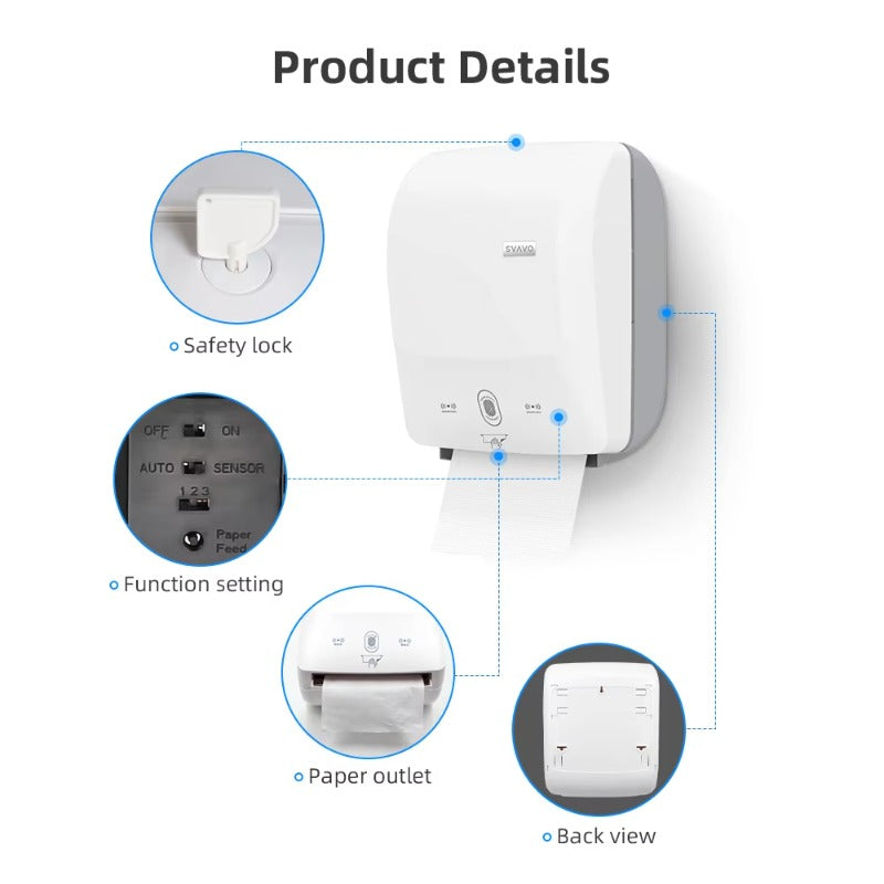 SVAVO PL-151063 壁掛式無接觸自動紙巾分配器 - ABS 材質 現代簡約風